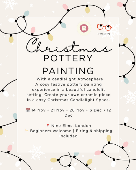 🎄🕯️ Christmas Candlelight Pottery Painting Experience 🏺✨